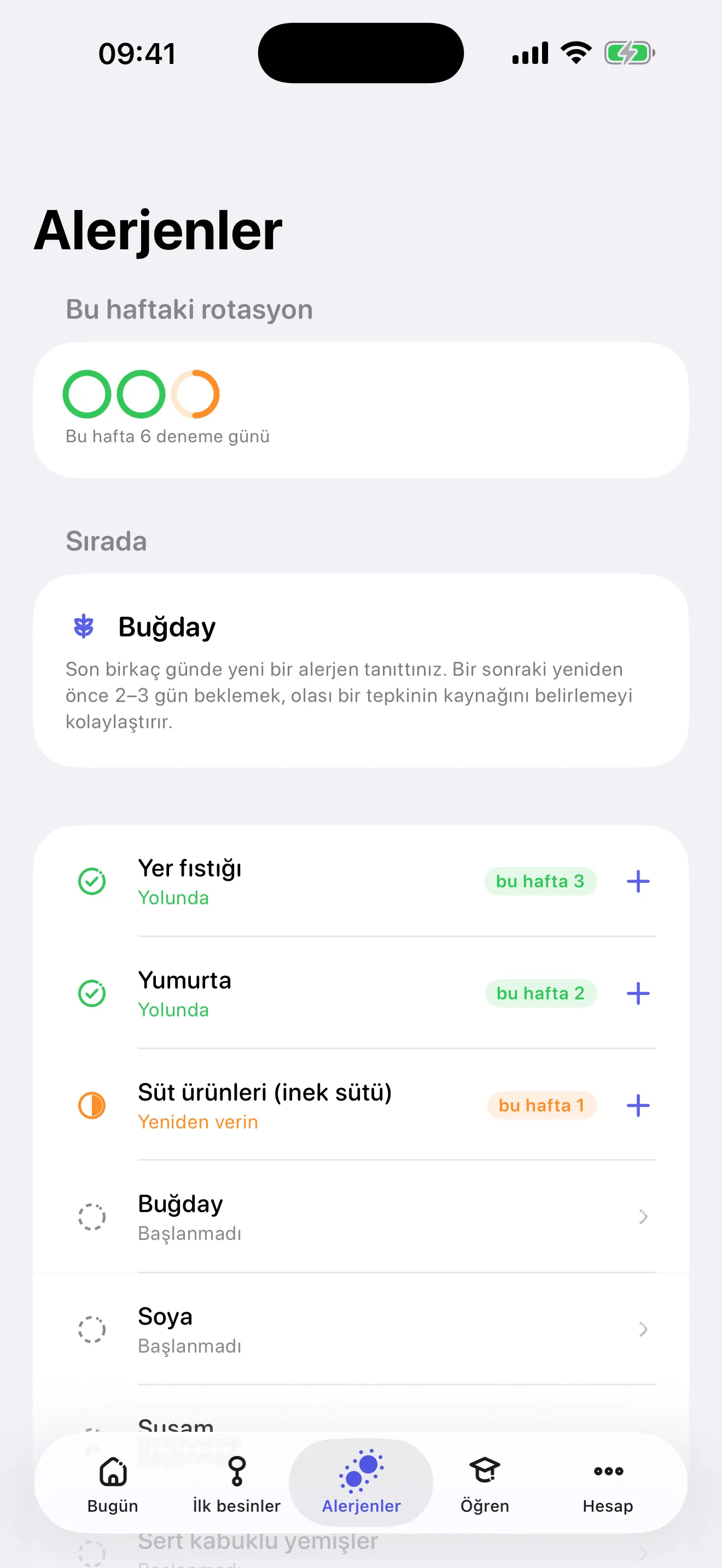 Miriel Alerjenler ekranı: bu haftaki rotasyon ve sıradaki alerjen